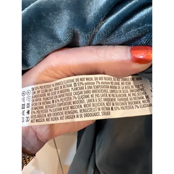 Forever 21 Blue Gray Velour High Split Pencil Skirt Women’s Small S - Picture 7 of 8